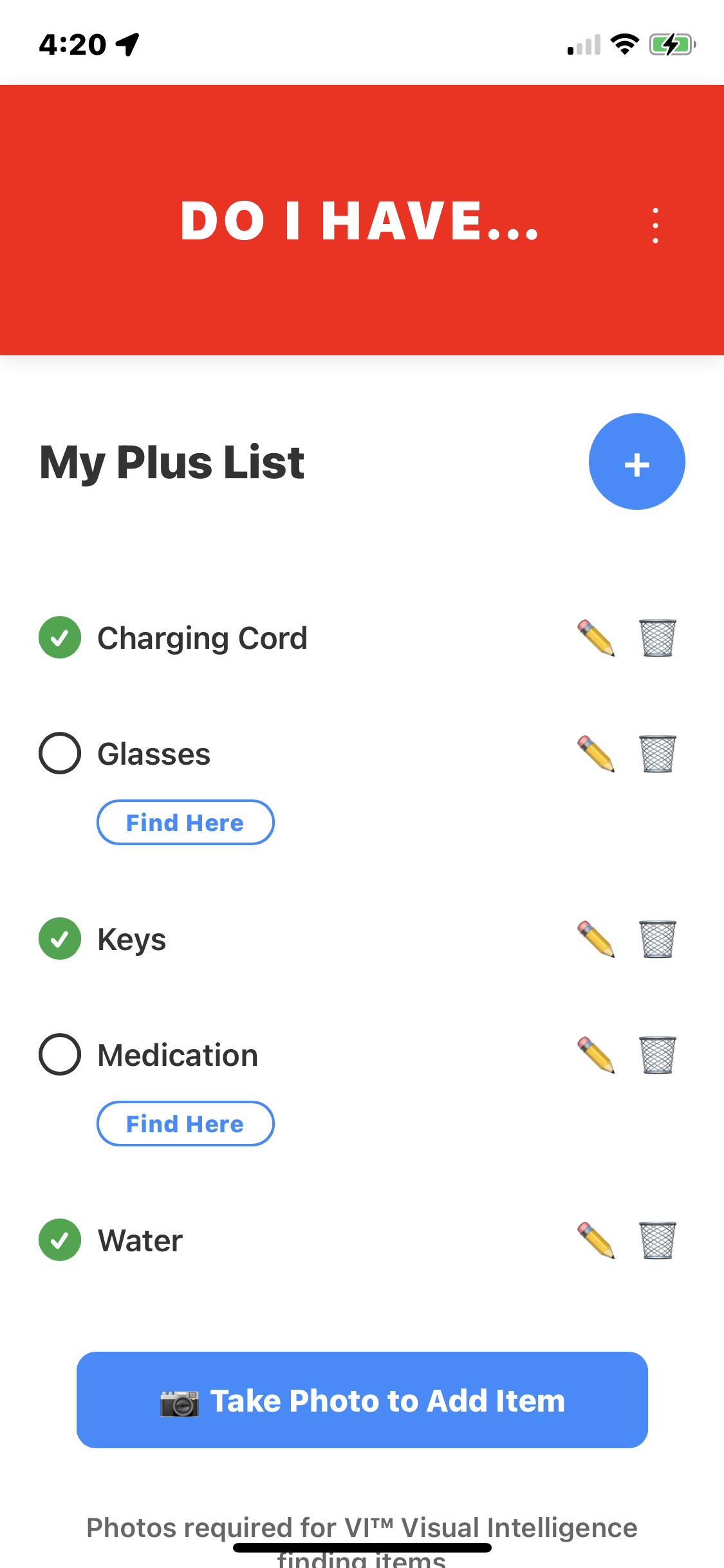 GoodToGo Find Here screen