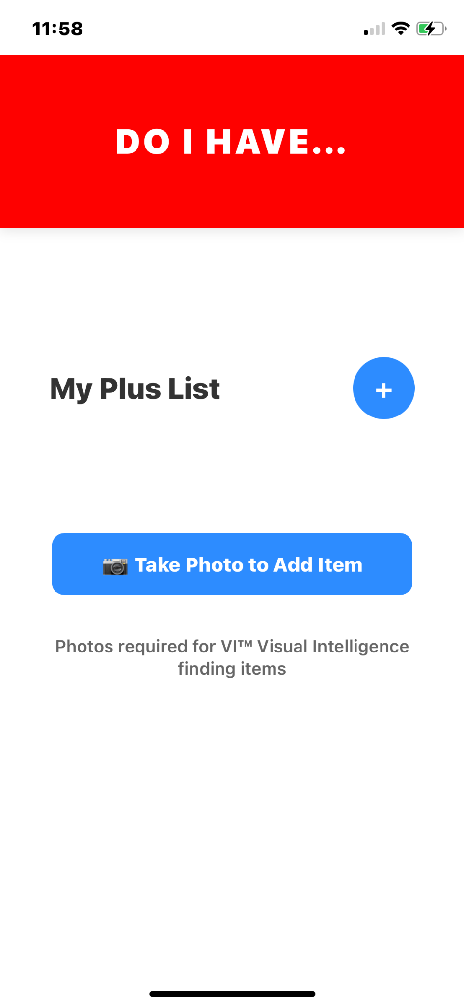 Take Photo to Add Item