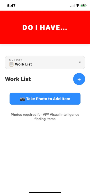 Take Photo to Add Item